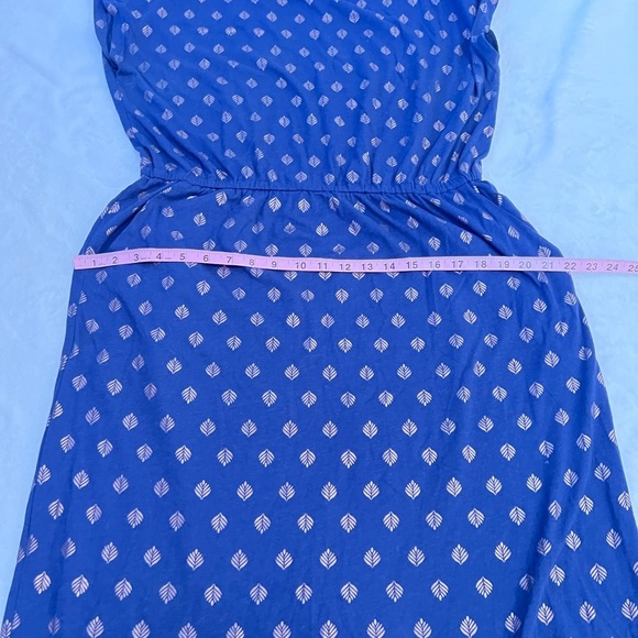 Boden Midi T-Shirt Dress Pockets Odile Jersey French Navy Palm Tile Foil sz 12p - Picture 9 of 13